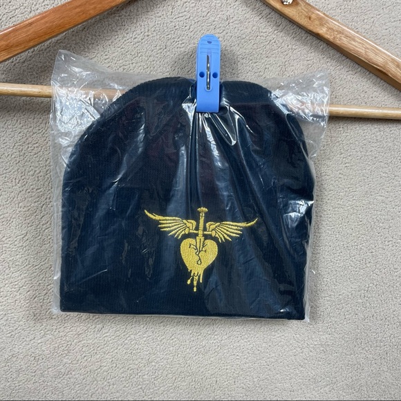 VIP Edition Beanie Jon Bon Jovi Tour Black Gold Embroidery - Picture 1 of 5